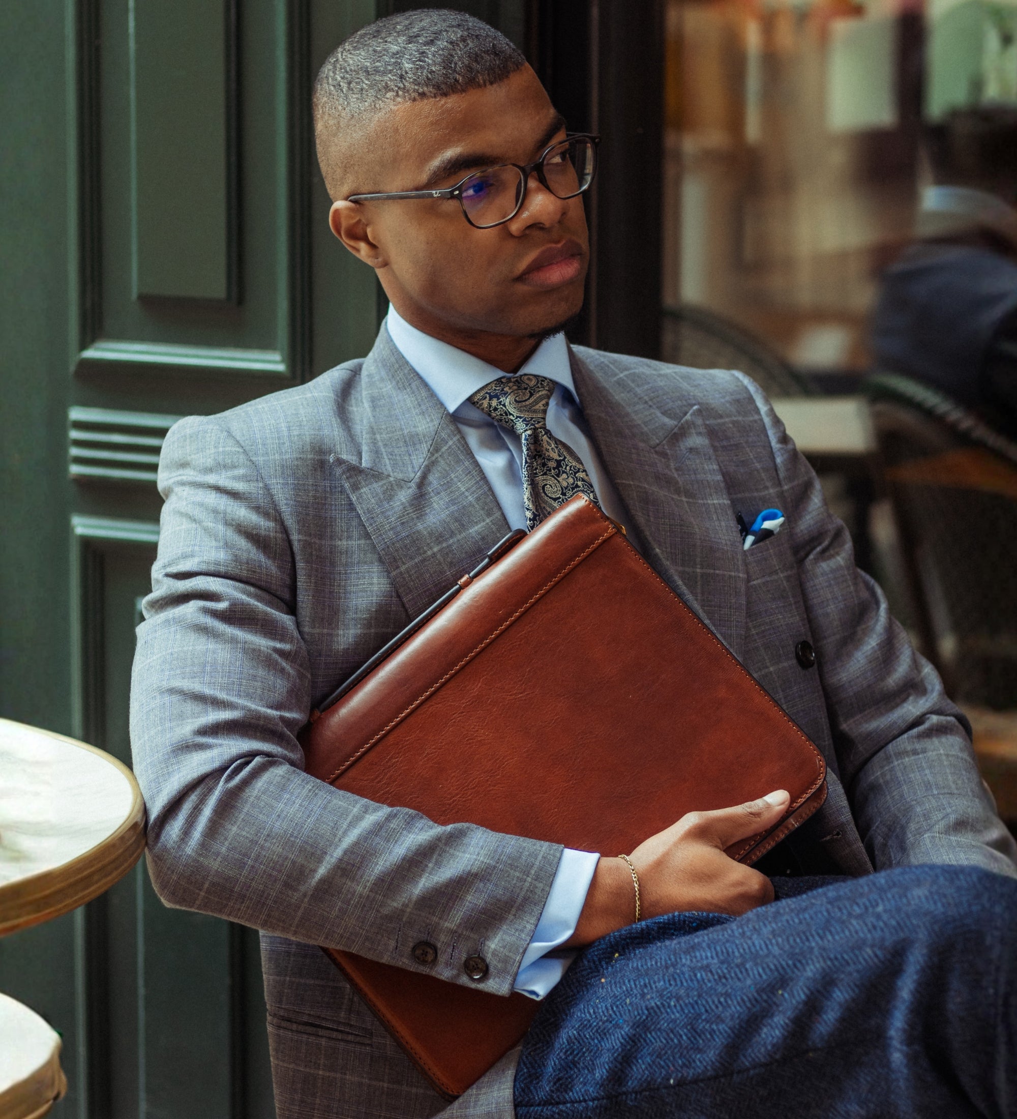 Leather Portfolio with Binder - Joy in the Morning