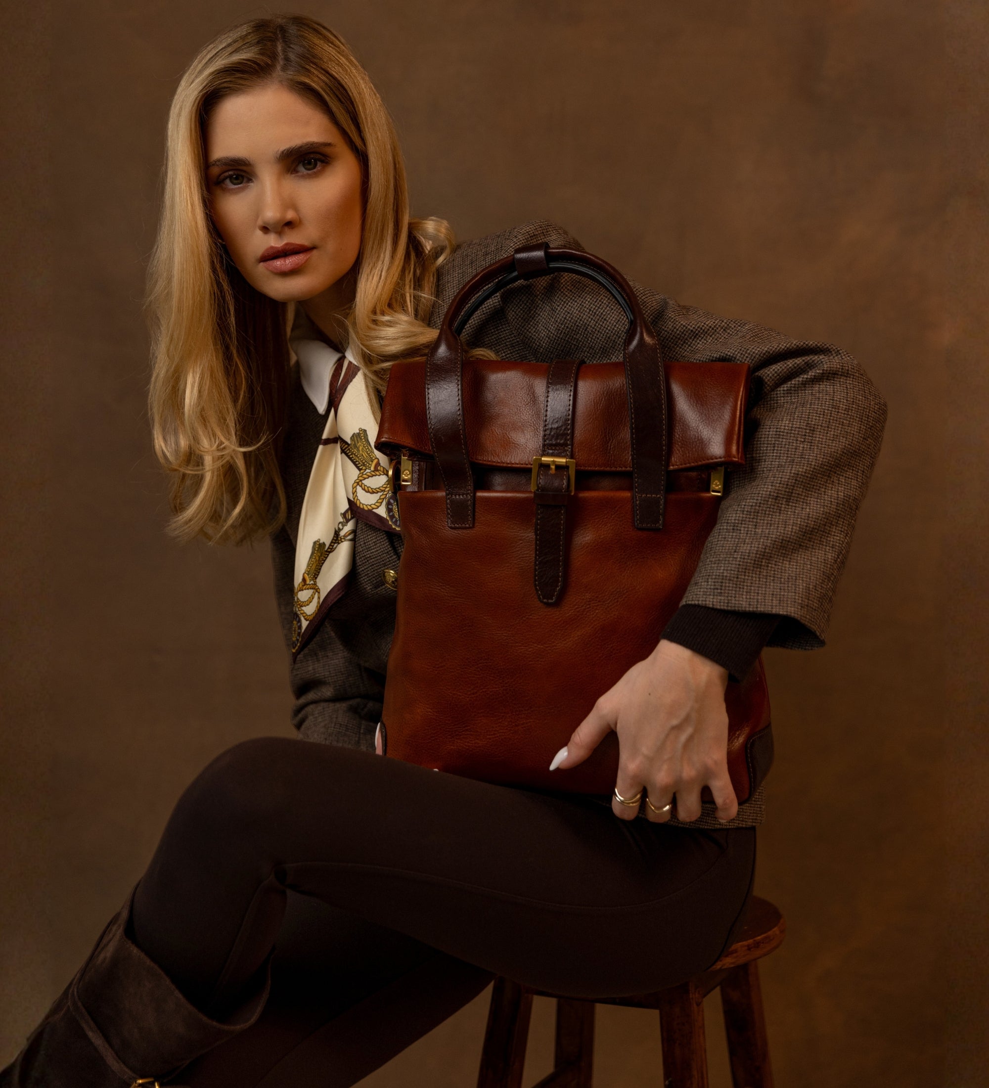 Womens Convertible Leather Backpack Shoulder Bag - The Awakening