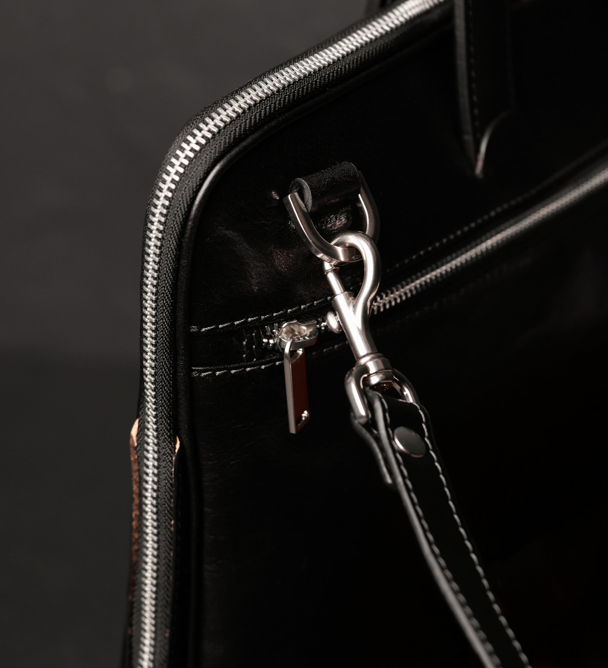 Leather Briefcase Laptop Bag - Brave New World