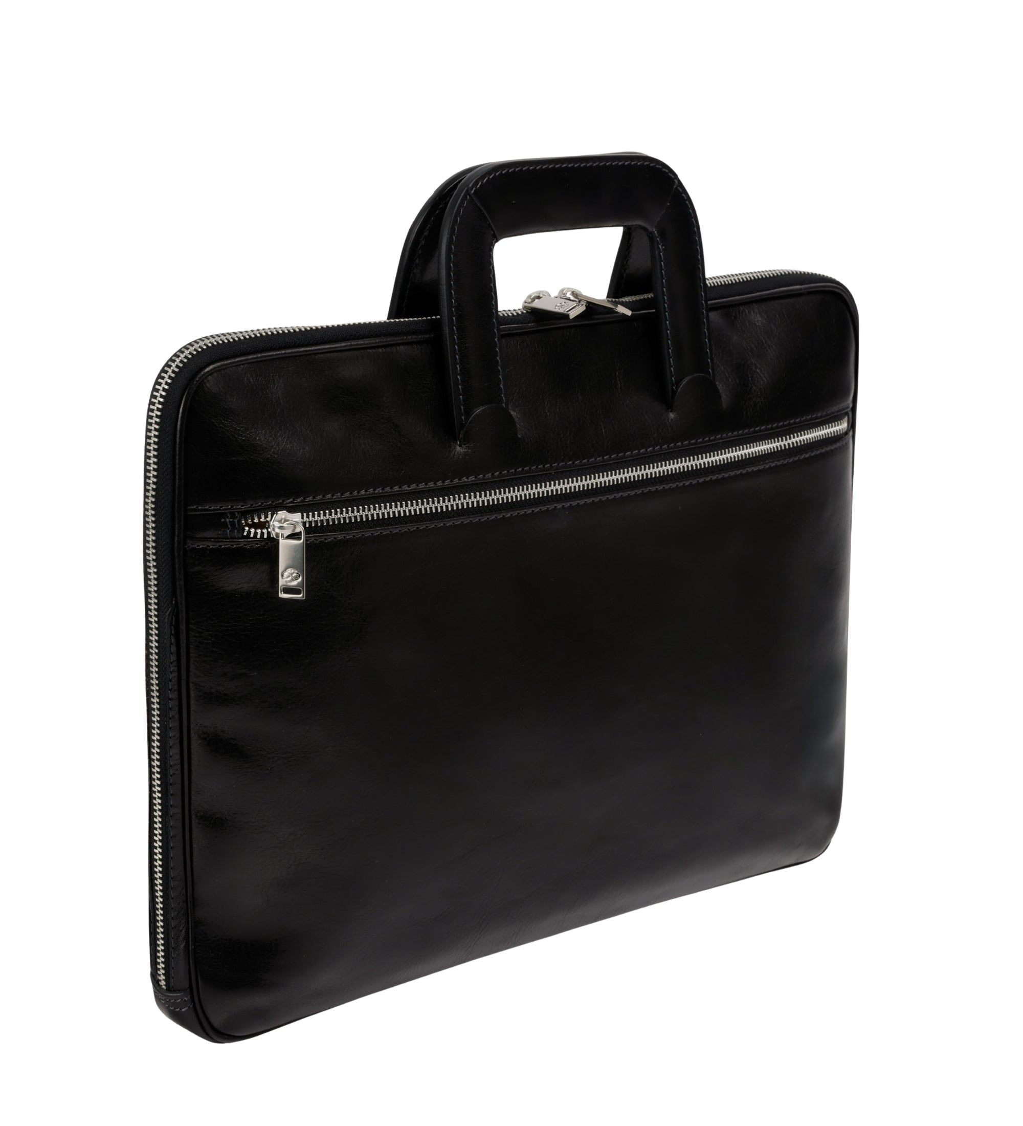 Leather Briefcase Laptop Bag - Brave New World
