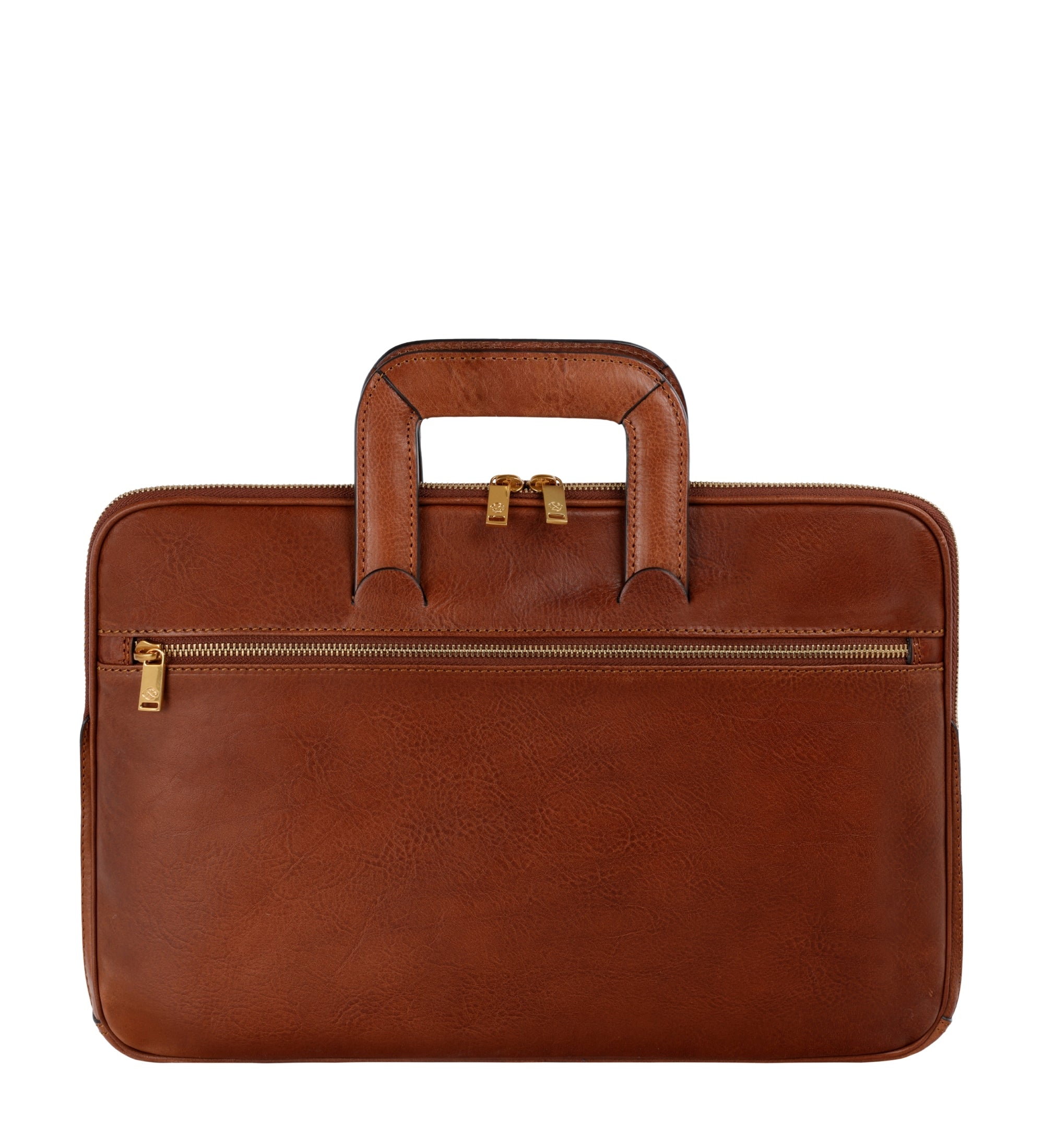 Leather Briefcase Laptop Bag - Brave New World