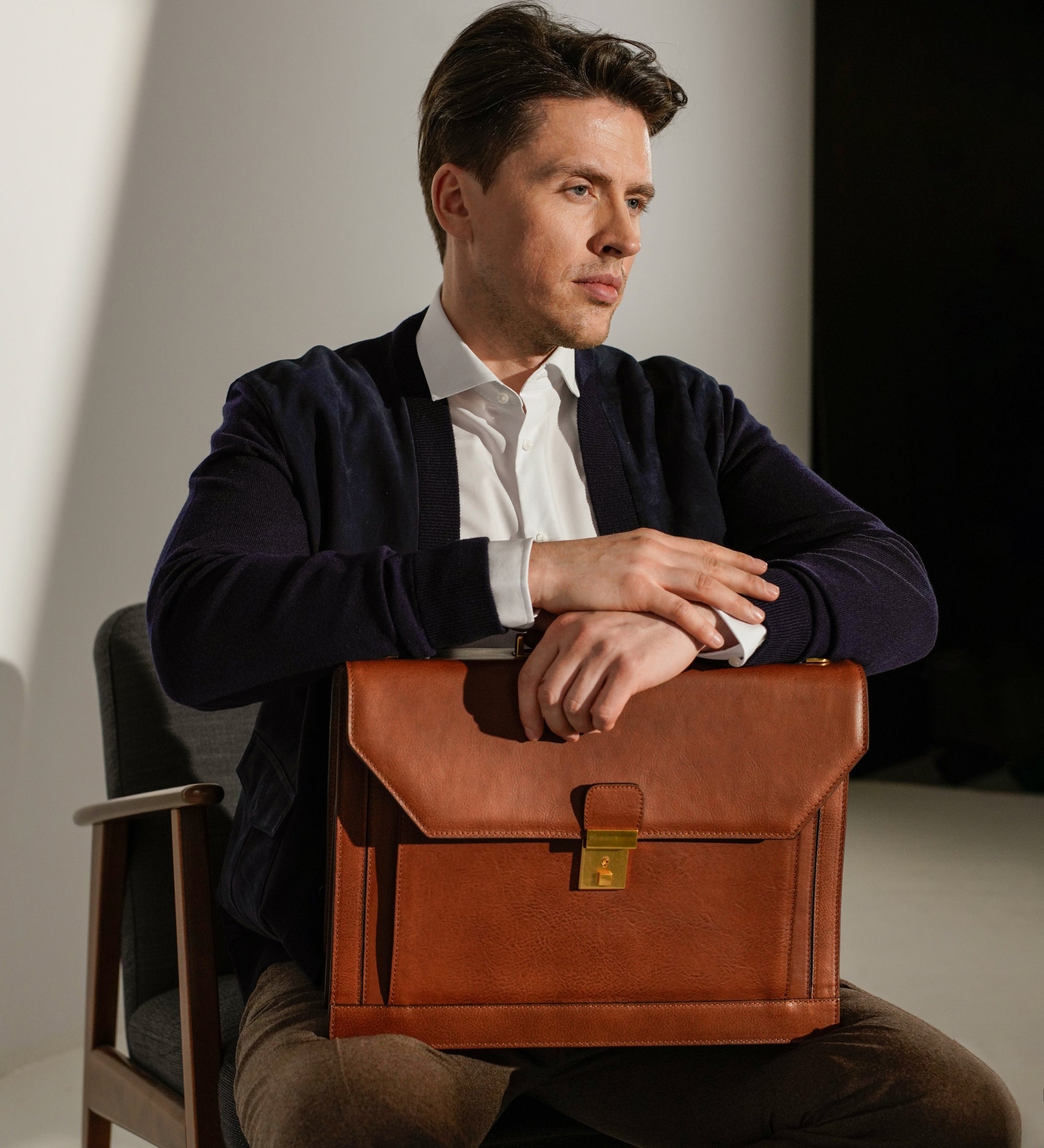 Large Leather Briefcase - Invisible Man