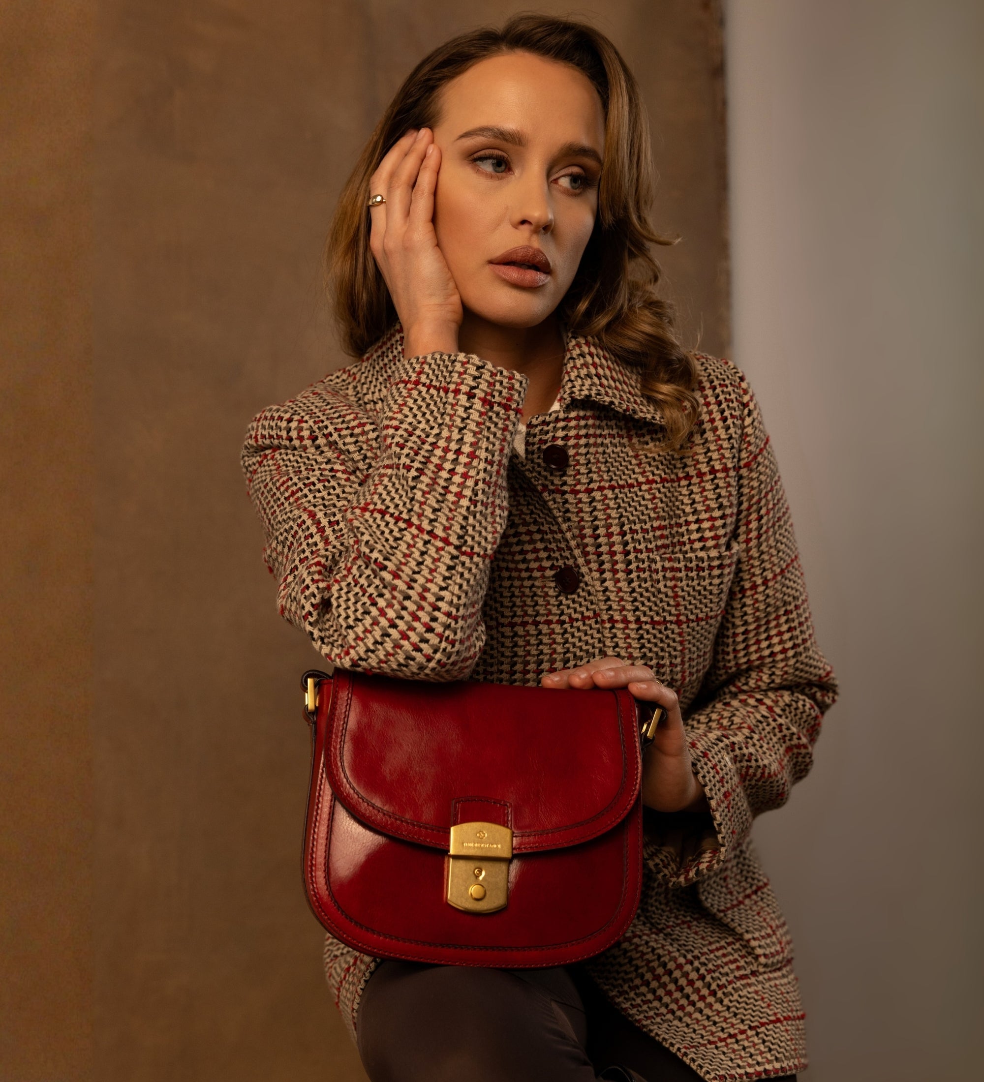 Womens Leather Saddle Bag - Secrets