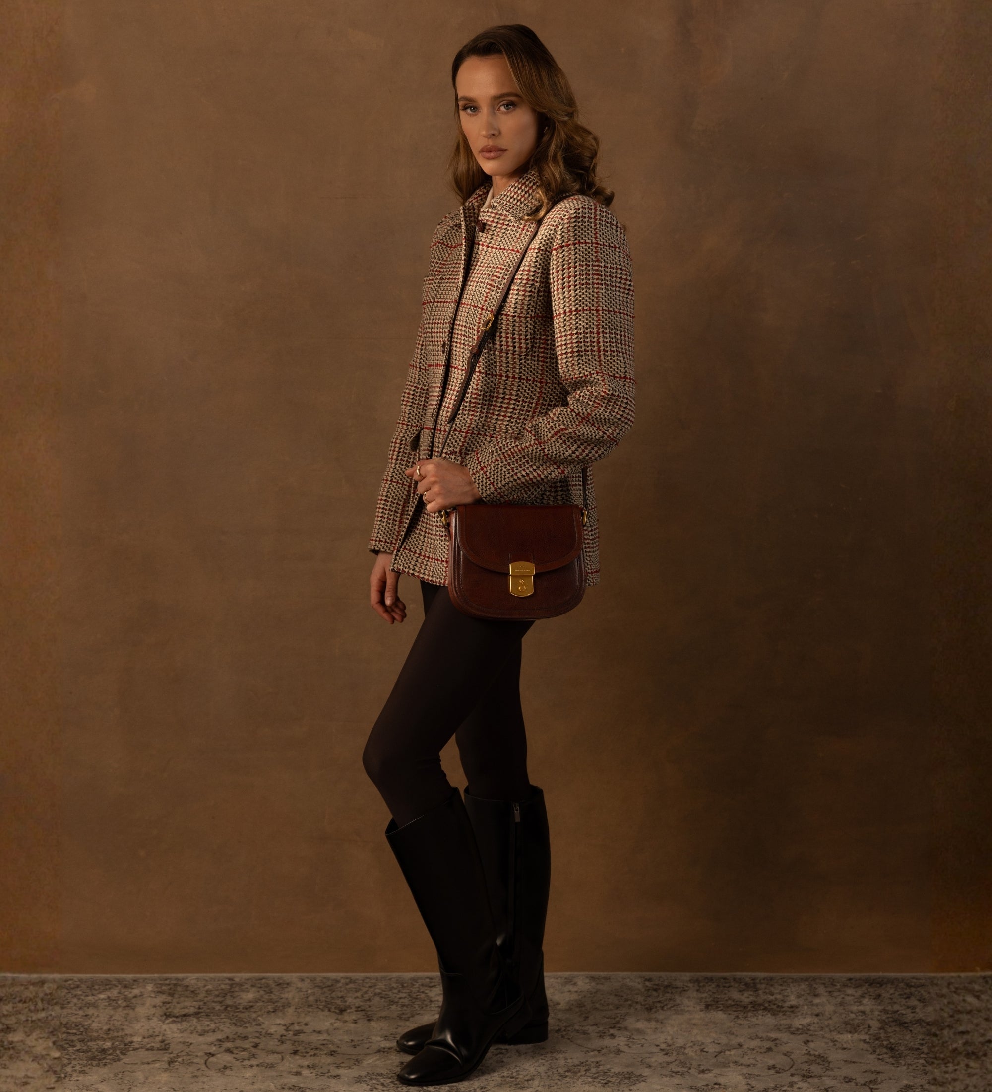 Womens Leather Saddle Bag - Secrets