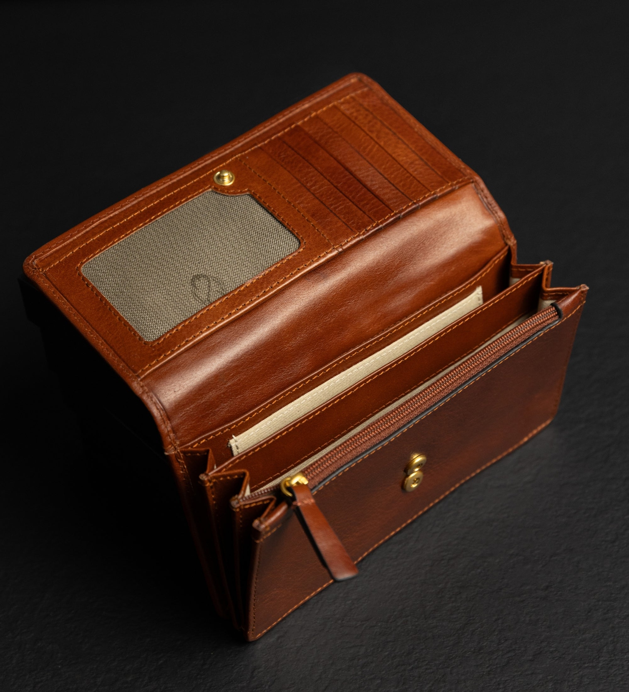 Women’s Leather Continental Wallet - Charade