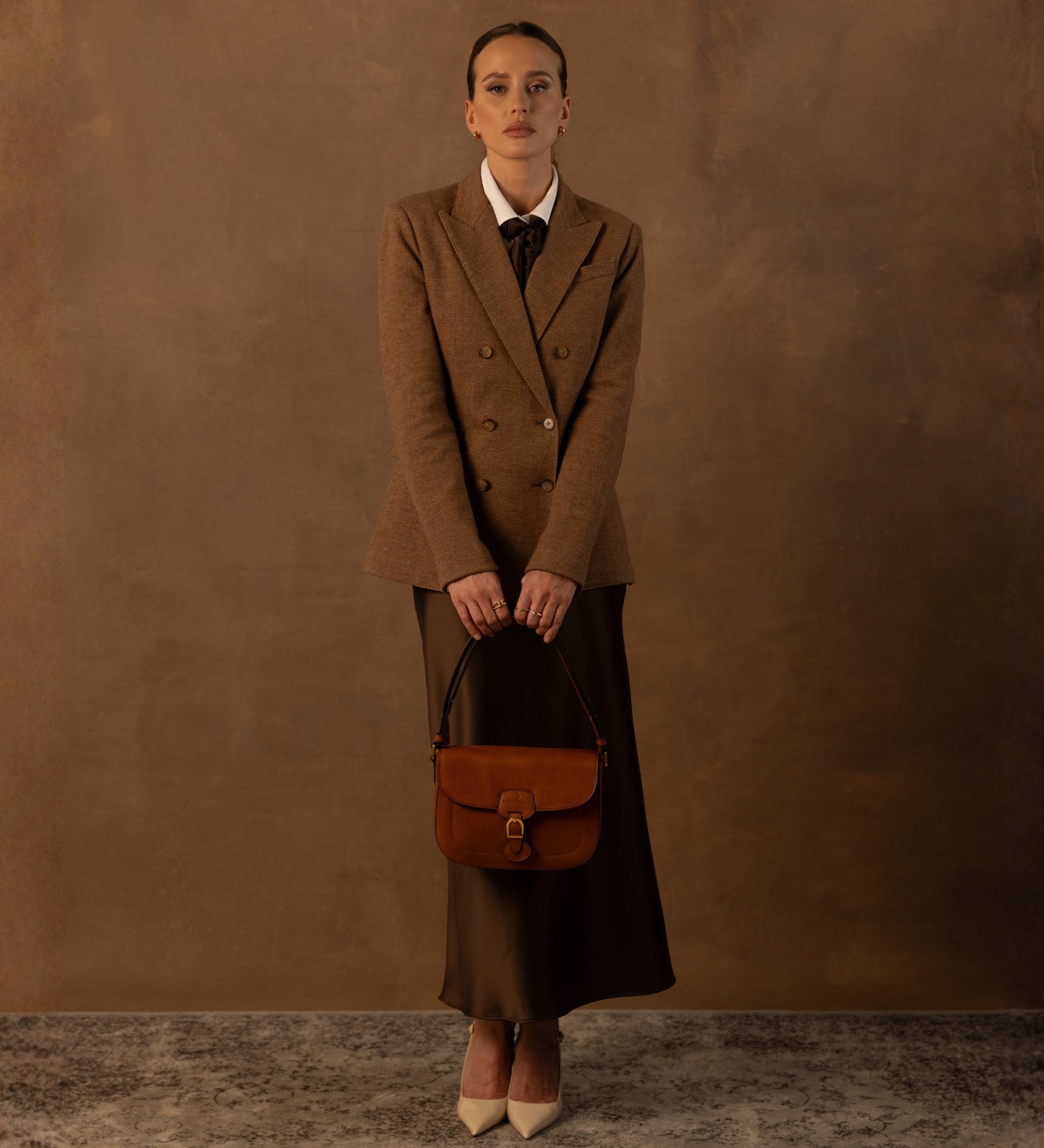 Womens Leather Saddle Bag - Romola