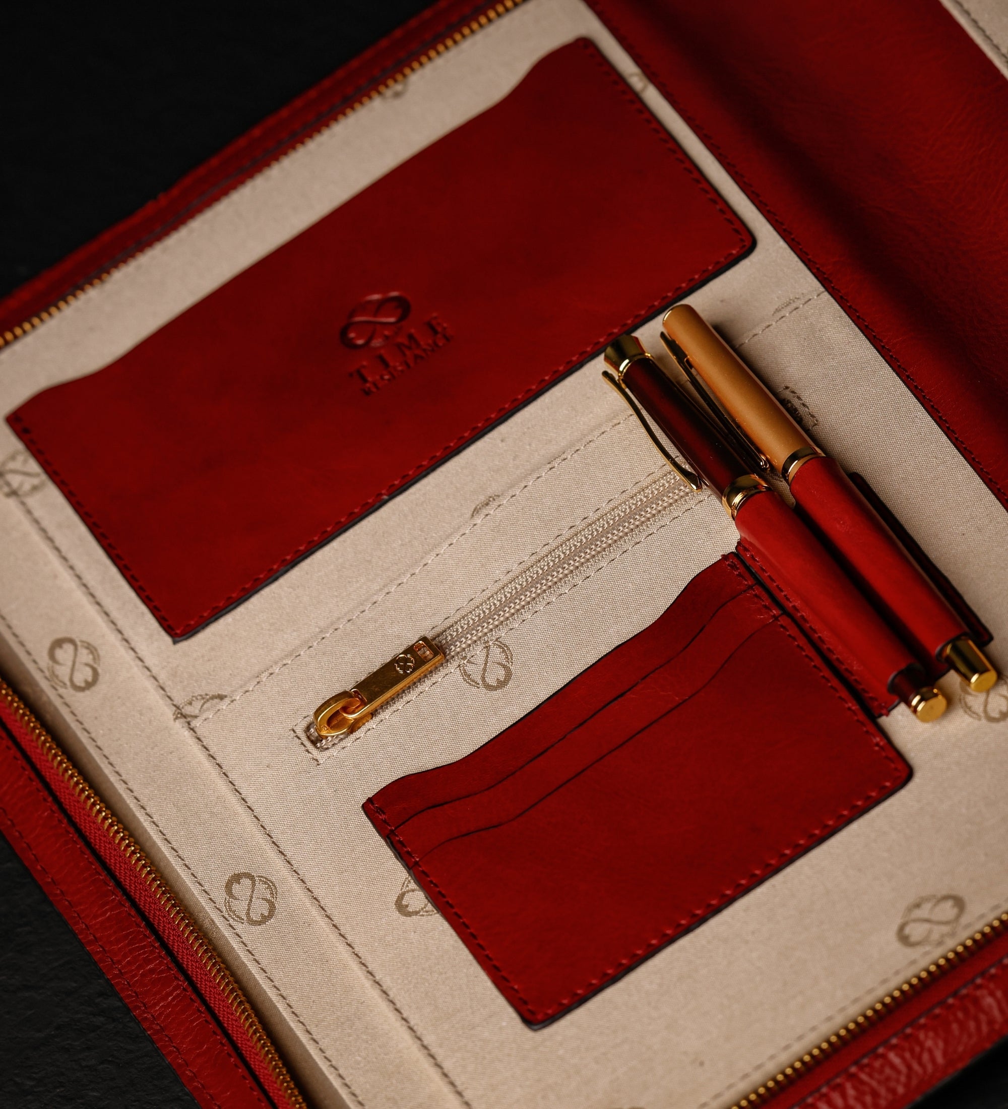 Womens Leather A4 Documents Folder Organizer - Candide