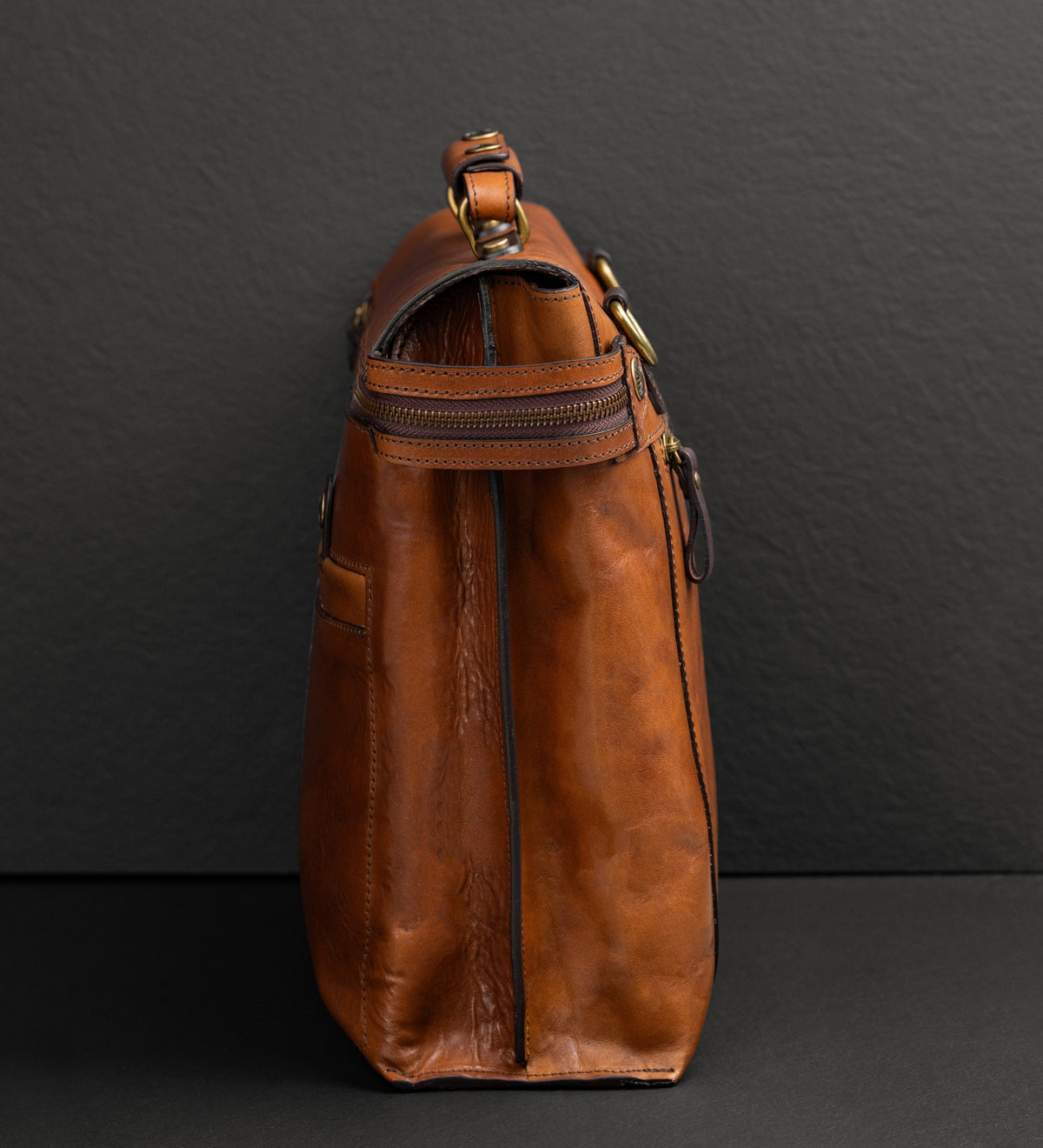 Brown Leather Briefcase Laptop Bag - From Here to Eternity