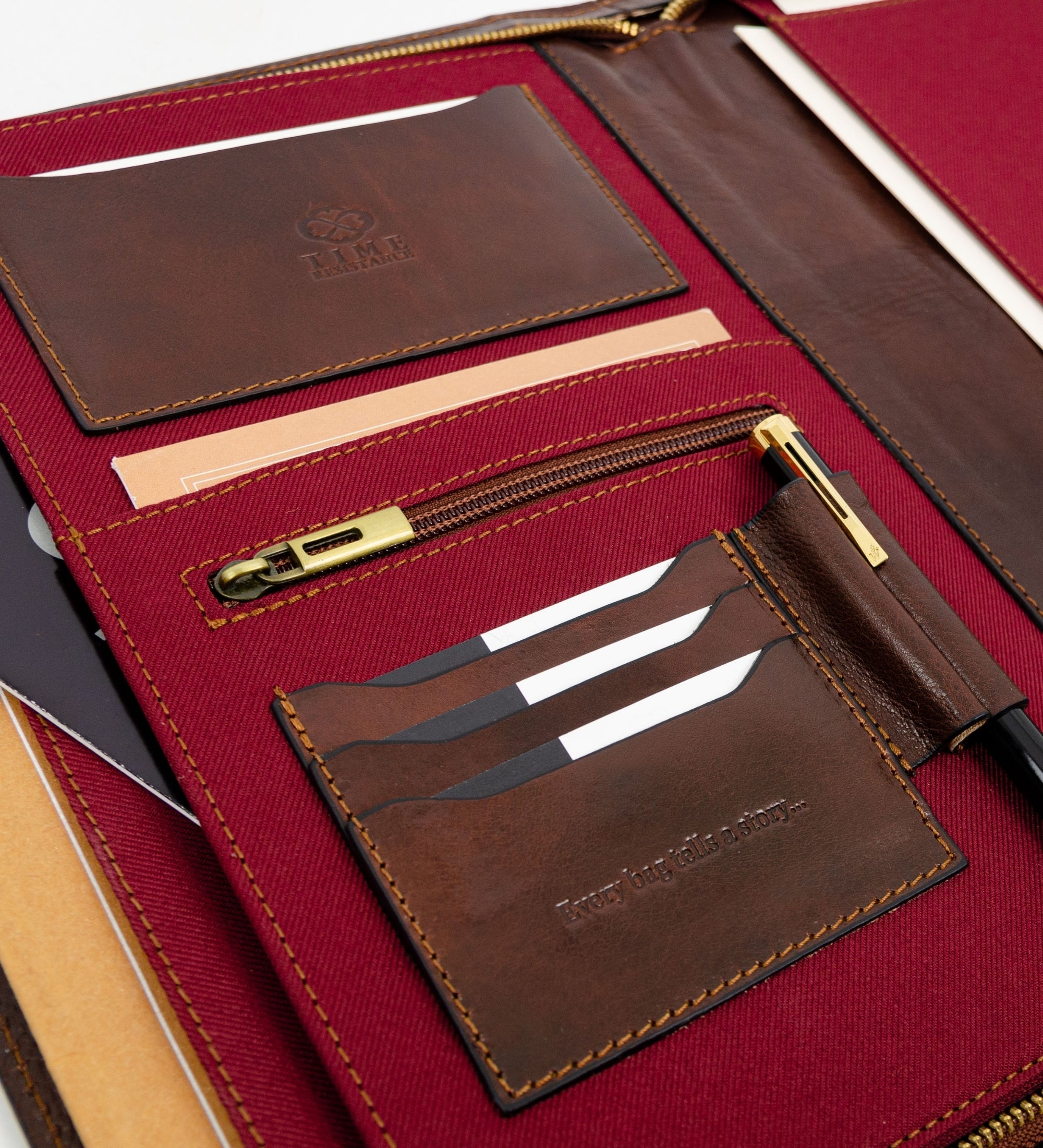 Leather A4 Documents Folder Organizer - Candide