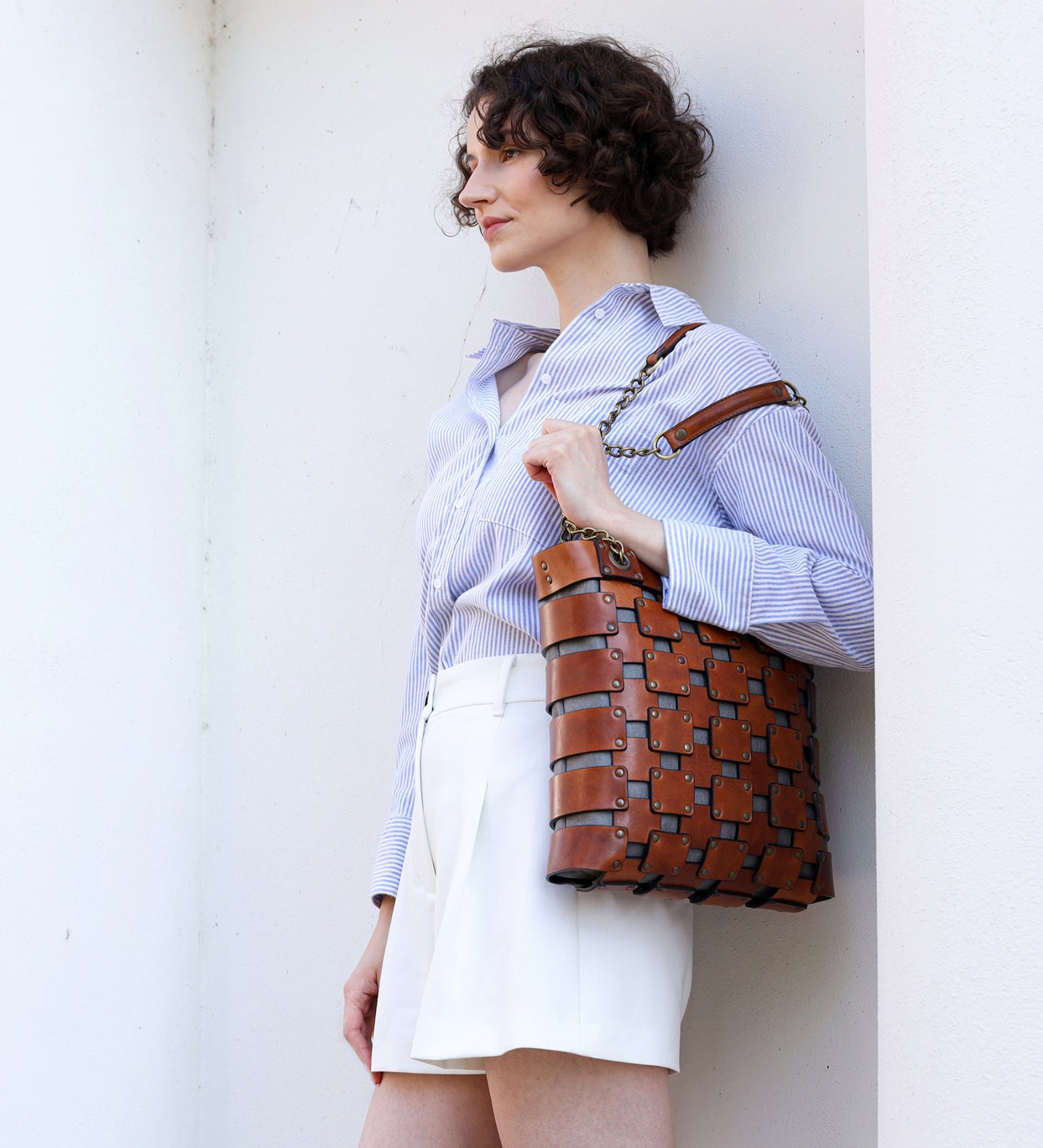 Womens Leather Tote Bag - Jeanne d'Arc