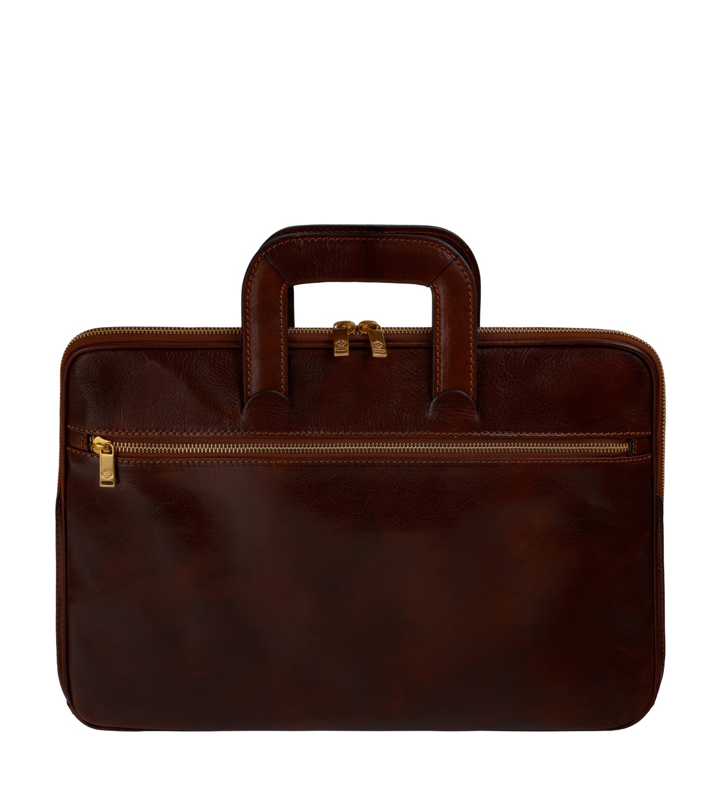 Leather Briefcase Laptop Bag - Brave New World