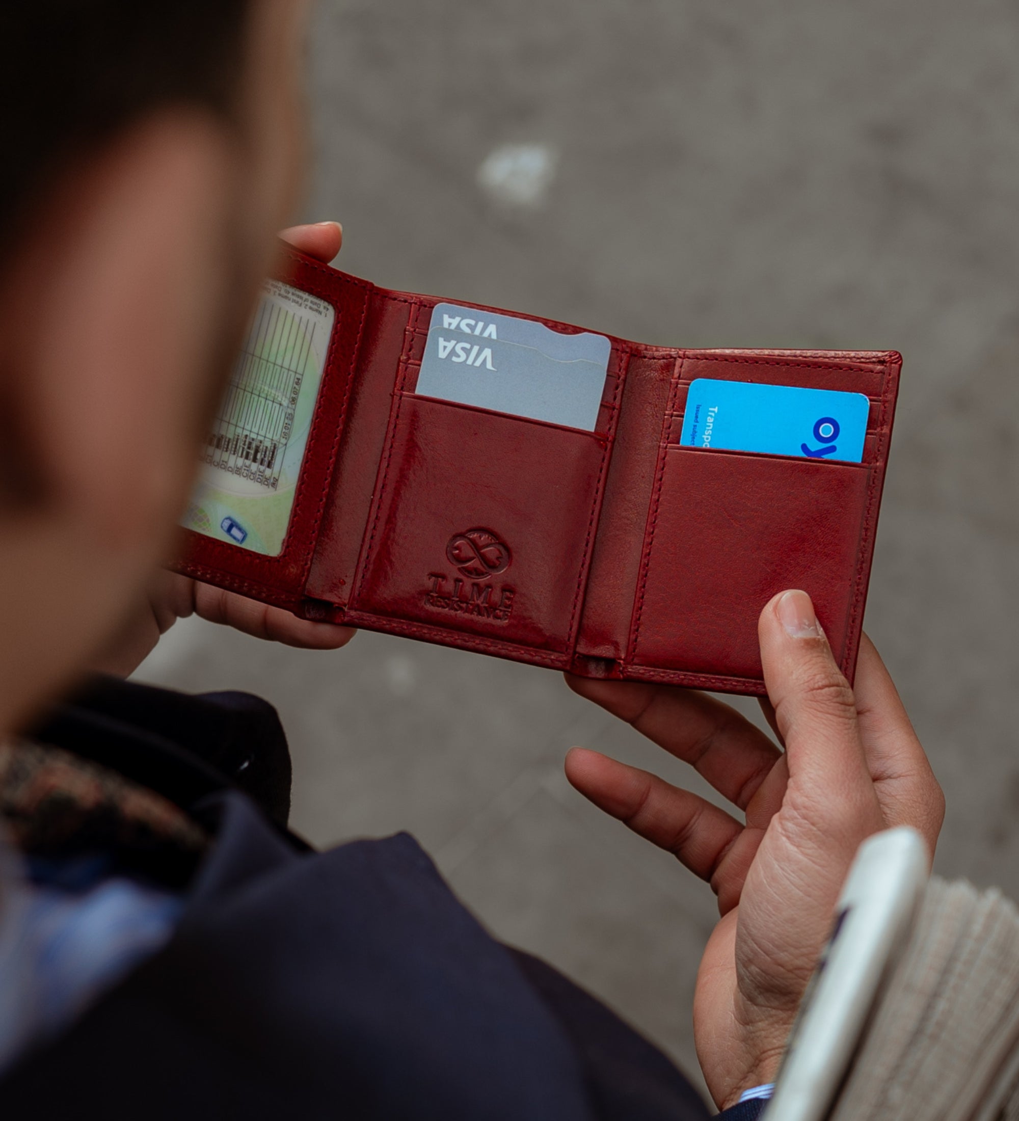 Leather Trifold Wallet - Red Harvest