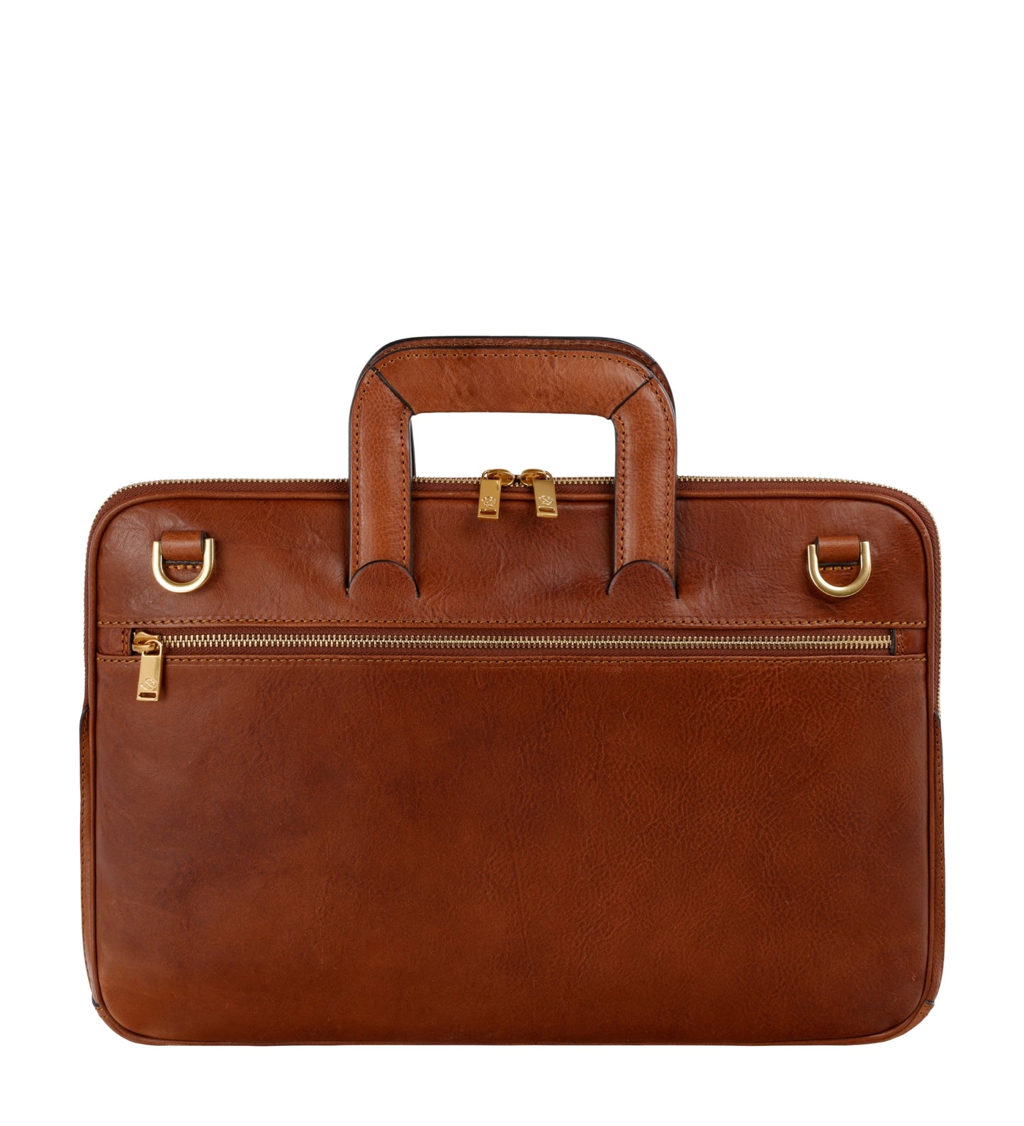 Leather Briefcase Laptop Bag - Brave New World