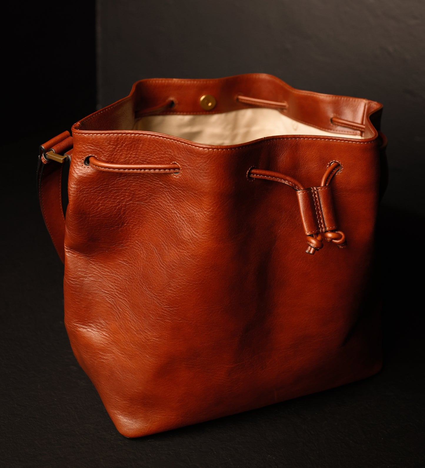 Leather Bucket Bag for Women - Sybil