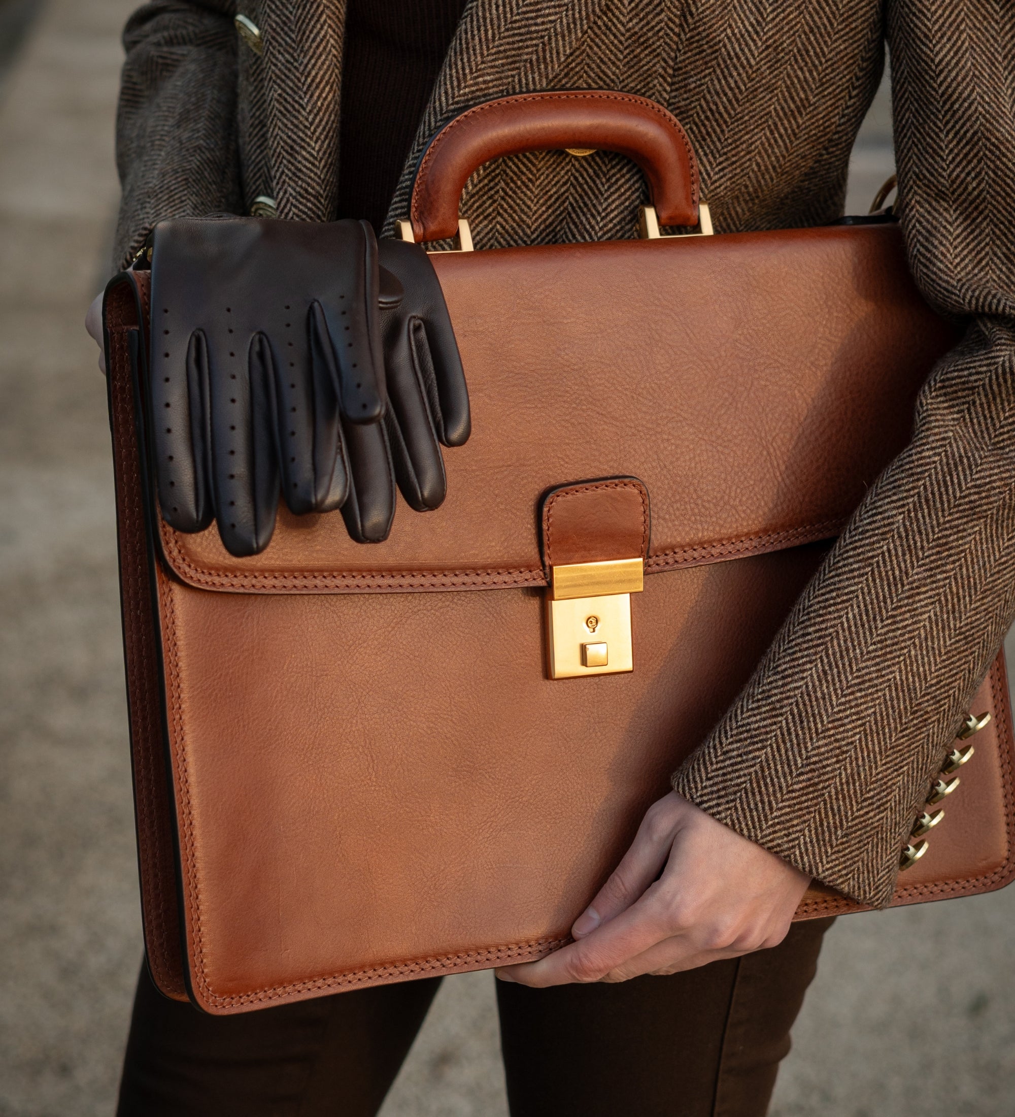 Womens Leather Briefcase - The Sound of the Mountain