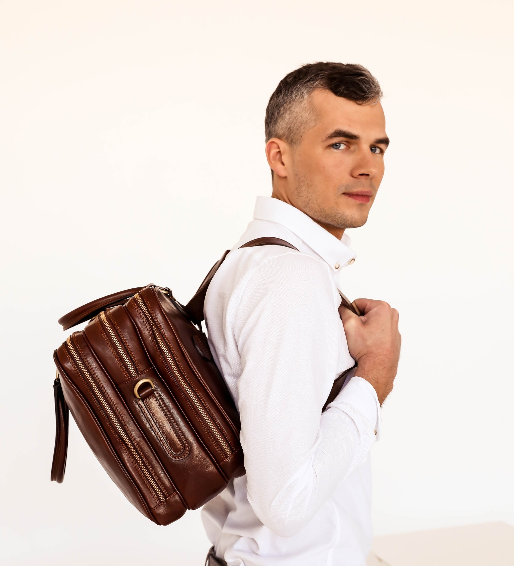convertible briefcase backpack leather Leather Convertible Briefcase Backpack