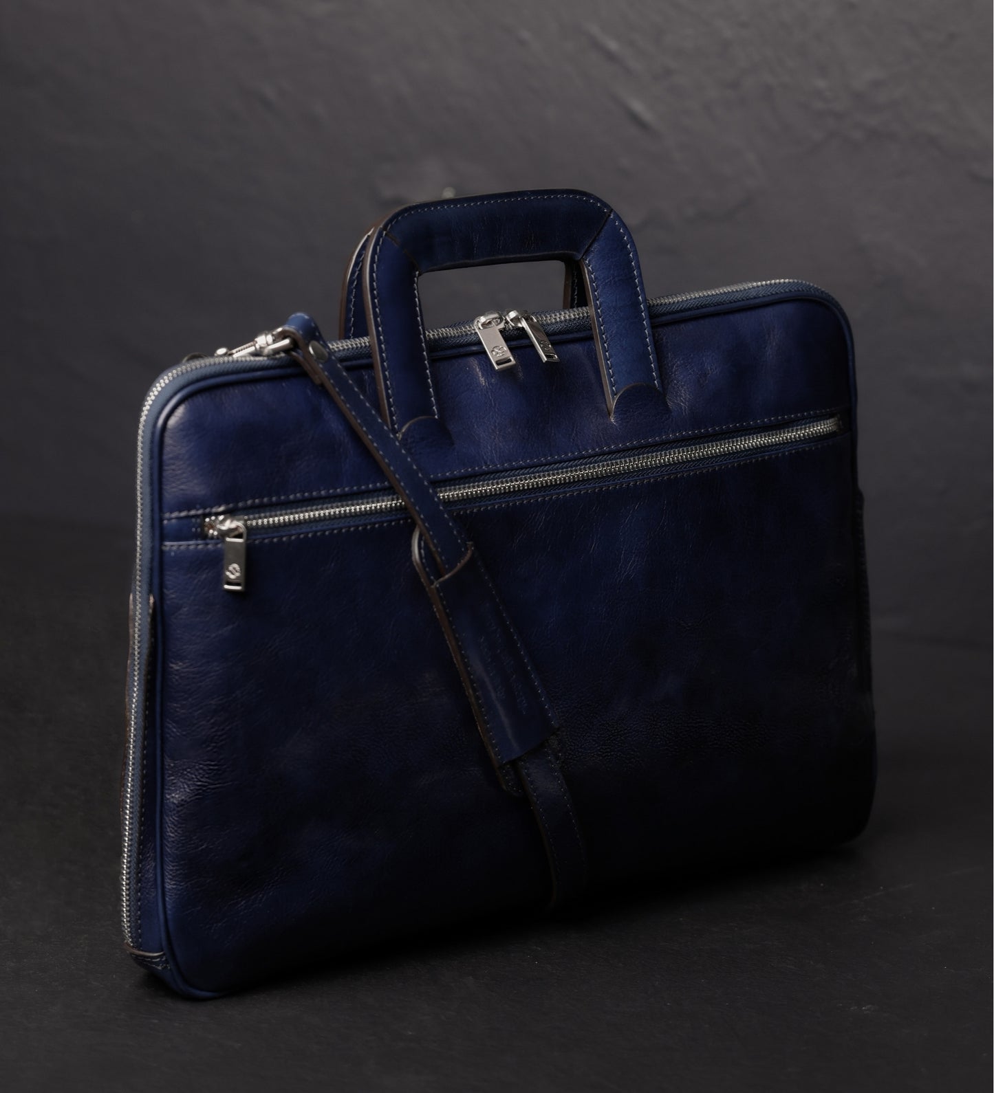 Leather Briefcase Laptop Bag - Brave New World