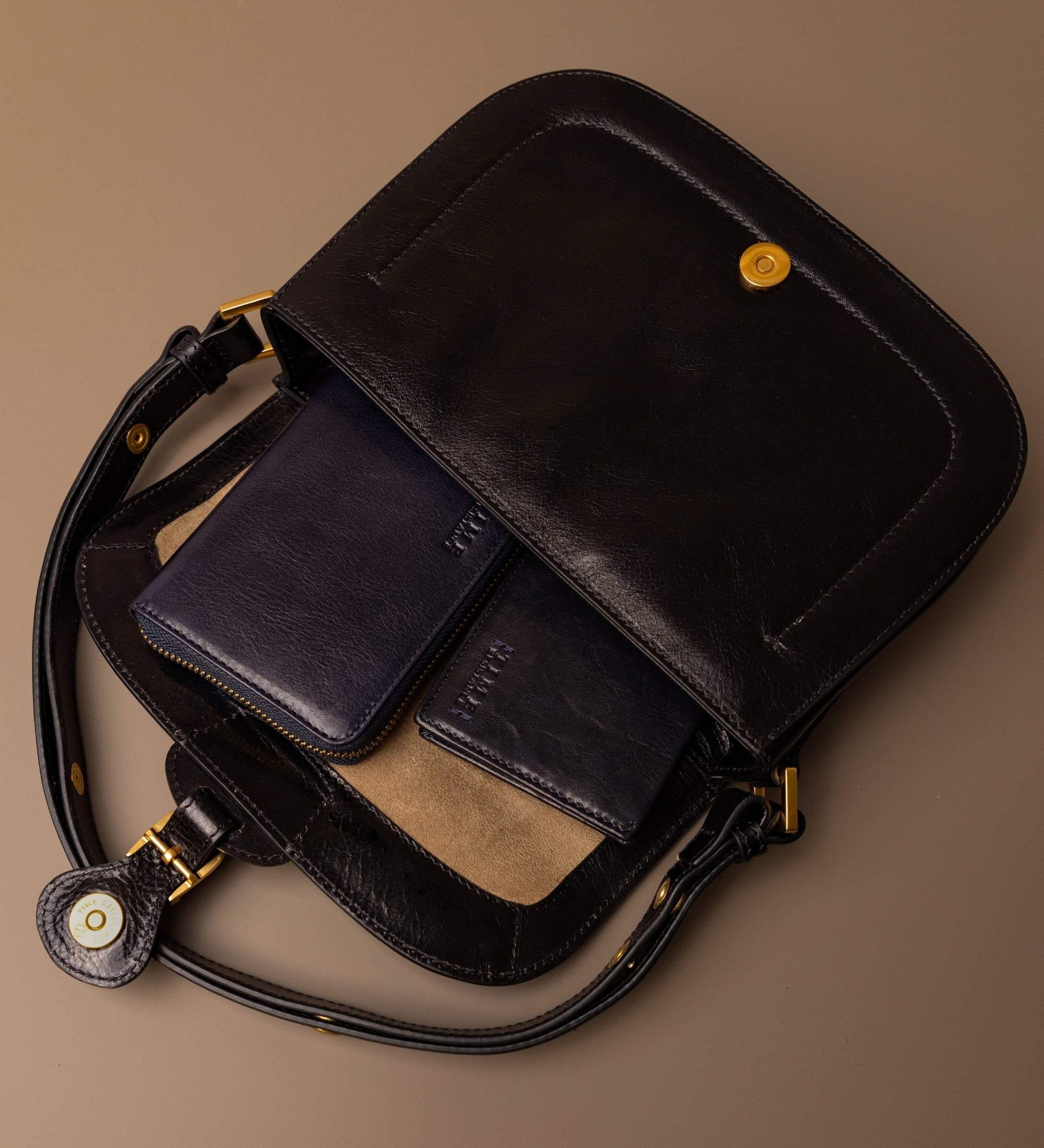 Womens Leather Saddle Bag - Romola
