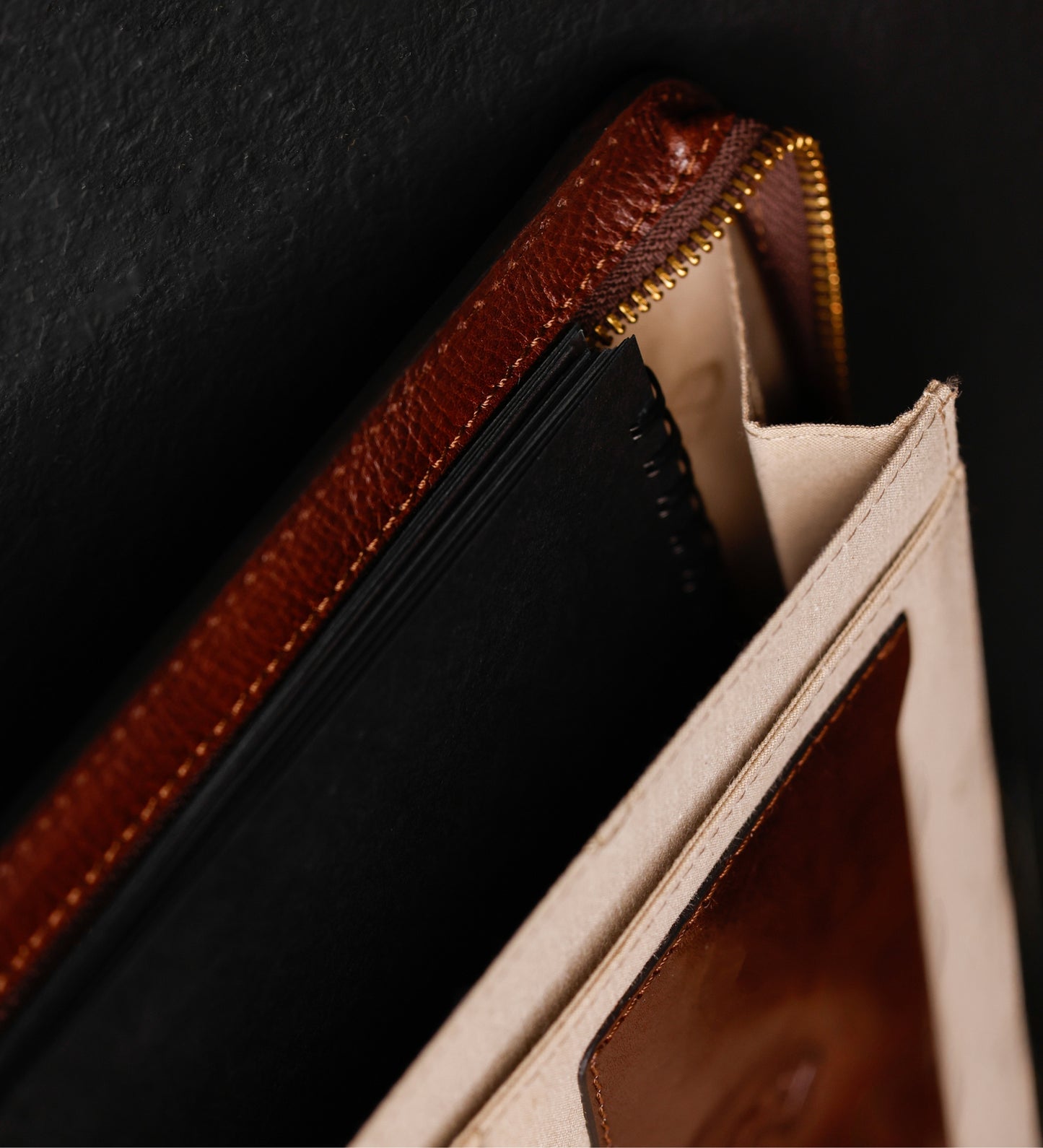 Womens Leather A4 Documents Folder Organizer - Candide